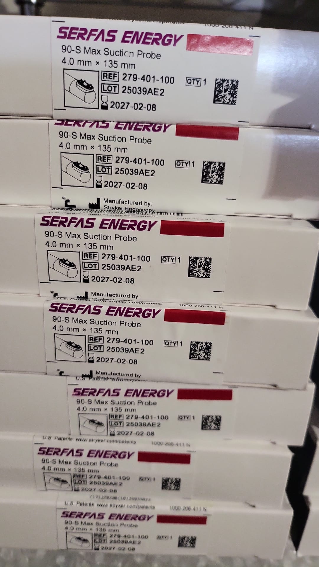 279-401-100 [In Date] Stryker 4.0 mm 90-S MAX SERFAS™ Energy Suction Probe