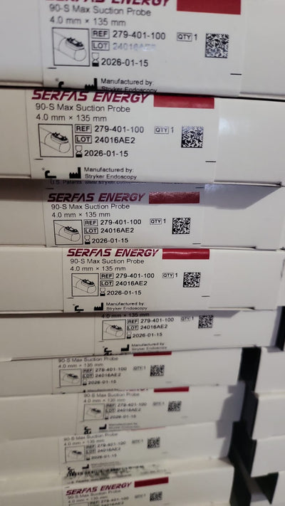 279-401-100 [In Date] Stryker 4.0 mm 90-S MAX SERFAS™ Energy Suction Probe