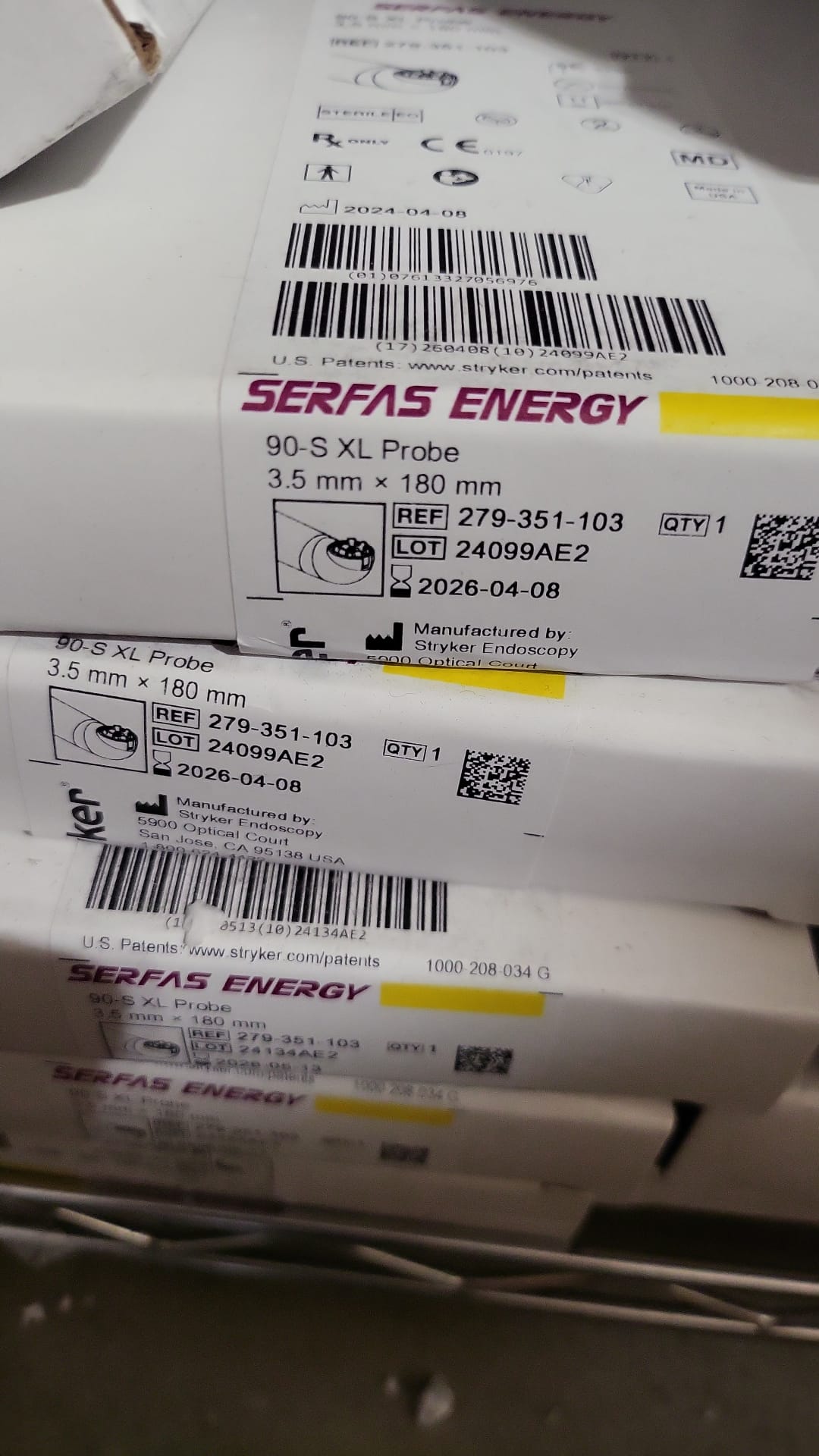 279-401-100 [In Date] Stryker 4.0 mm 90-S MAX SERFAS™ Energy Suction Probe