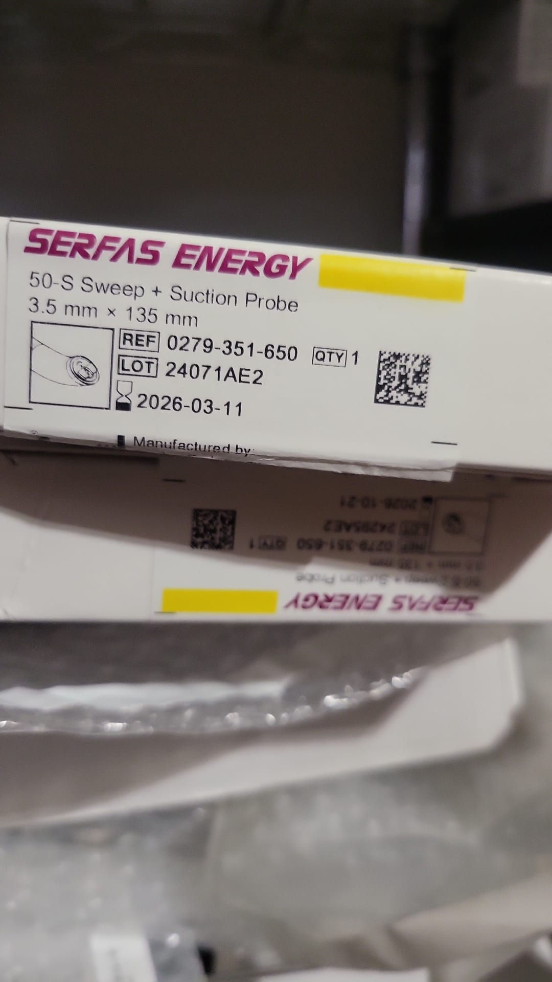 279-401-100 [In Date] Stryker 4.0 mm 90-S MAX SERFAS™ Energy Suction Probe